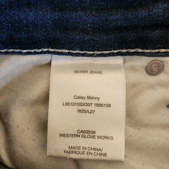 Silver Jeans Calley Skinny Dark Wash Stretchy High Waisted Rise Hi-Rise 25 - Picture 10 of 12